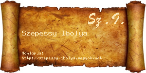 Szepessy Ibolya névjegykártya